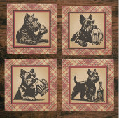Scottish Terrier Tartan Plaid Earthtones Servet