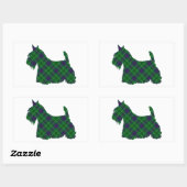 Scottish Terrier Tartan Silhouette Rechthoekige Sticker (Vel)