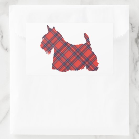 Scottish Terrier Tartan Silhouette Rechthoekige Sticker (Tas)