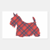Scottish Terrier Tartan Silhouette Rechthoekige Sticker (Voorkant)