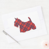 Scottish Terrier Tartan Silhouette Rechthoekige Sticker (Envelop)