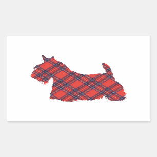 Scottish Terrier Tartan Silhouette Rechthoekige Sticker