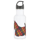 Scottish Terrier Tartan Silhouette Waterfles (Voorkant)