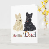 Scottish Terrier Vaderdag Kaart (Gele Bloem)