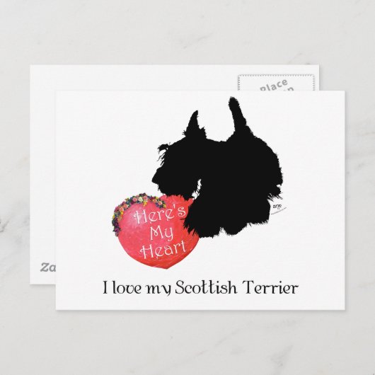 Scottish Terrier Valentijn Feestdagenkaart (Voorkant / Achterkant)