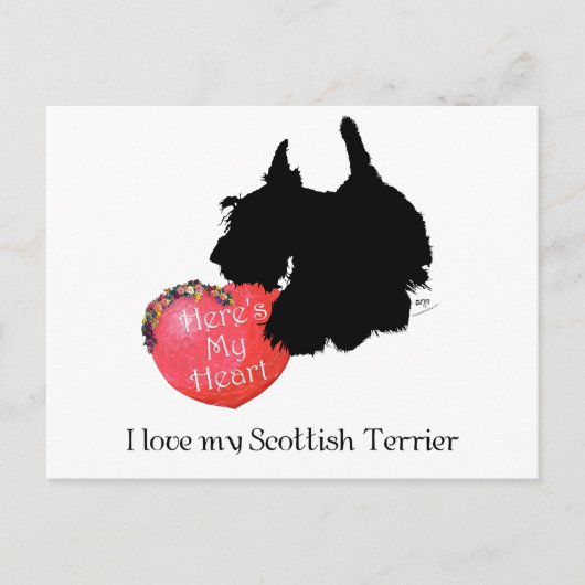Scottish Terrier Valentijn Feestdagenkaart (Voorkant)