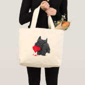 Scottish Terrier Valentijn Grote Tote Bag (Voorkant (product))