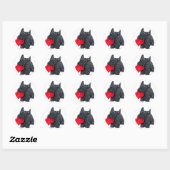 Scottish Terrier Valentijn Ronde Sticker (Vel)