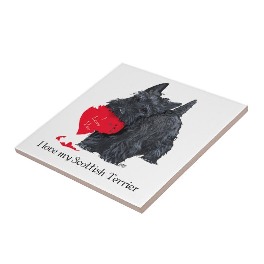 Scottish Terrier Valentijn Tegeltje (Zijkant)