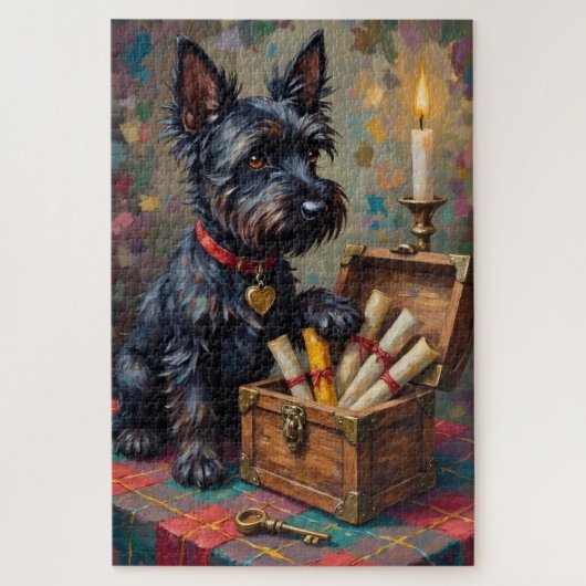 Scottish Terrier Valentine's Day Secret Love Chest Legpuzzel (Verticaal)