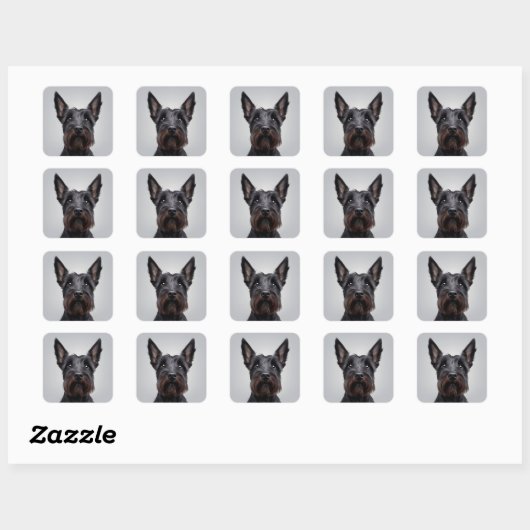 Scottish Terrier Vierkante Sticker (Vel)