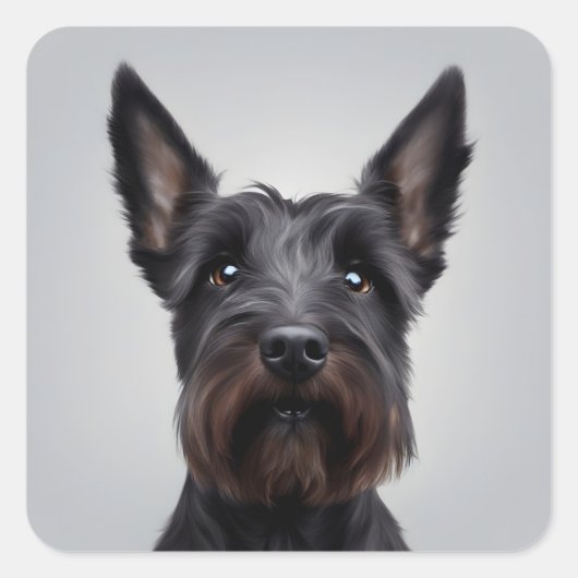 Scottish Terrier Vierkante Sticker (Voorkant)