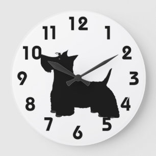 Scottish Terrier Wall-klok Grote Klok