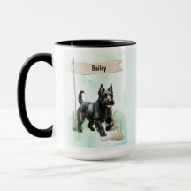 Scottish Terrier Watercolor Personalized Dog