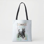 Scottish Terrier Watercolor Personalized Dog Tote Bag (Voorkant)