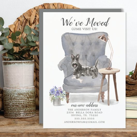 Scottish Terrier We hebben Moving Announcement ver Aankondiging