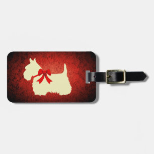 Scottish Terrier/wheaten silhouet, graniet rood Bagagelabel