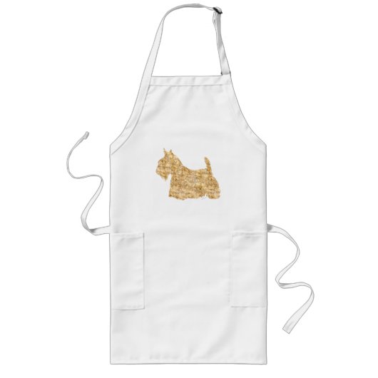 Scottish Terrier Wheaten Silhouette Lang Schort (Voorkant)