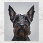 Scottish Terrier Wijn Etiket (Enkel label)
