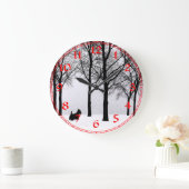 Scottish Terrier Winter Clock Grote Klok (Huis)