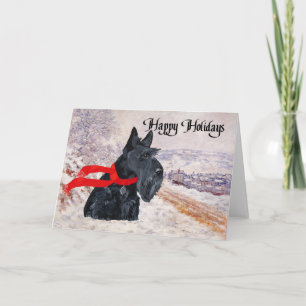 Scottish Terrier Winter Holiday Feestdagen Kaart
