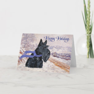 Scottish Terrier Winter Holiday Feestdagen Kaart