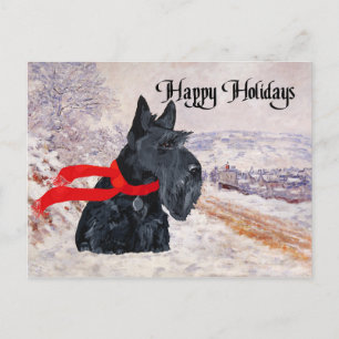 Scottish Terrier Winter Holiday Feestdagenkaart