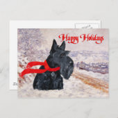 Scottish Terrier Winter Holiday Feestdagenkaart (Voorkant / Achterkant)
