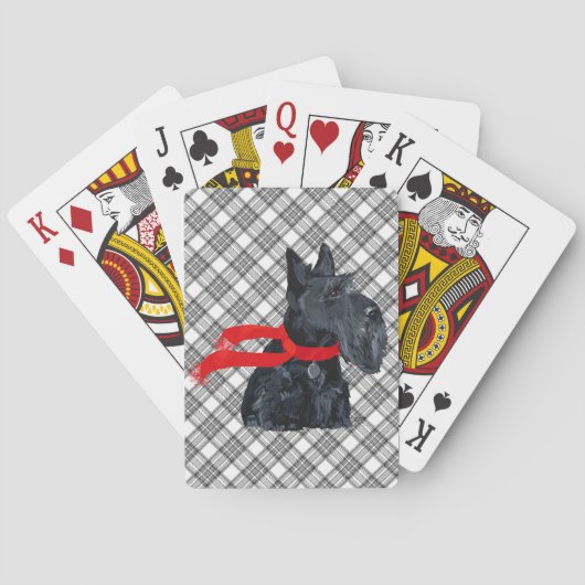 Scottish Terrier Winter Holiday Pokerkaarten (Achterkant)