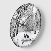 Scottish Terrier Winter Snow Clock Grote Klok (Hoek)