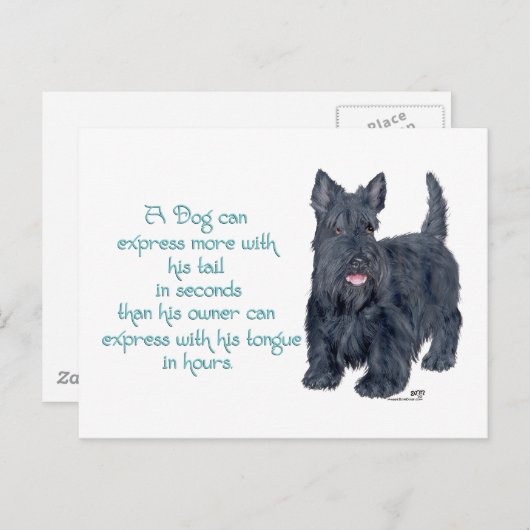 Scottish Terrier Wit & Wisdom - Talking Briefkaart (Voorkant / Achterkant)
