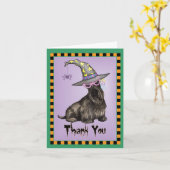 Scottish Terrier Witch Hartelijk dank Kaart (Gele Bloem)