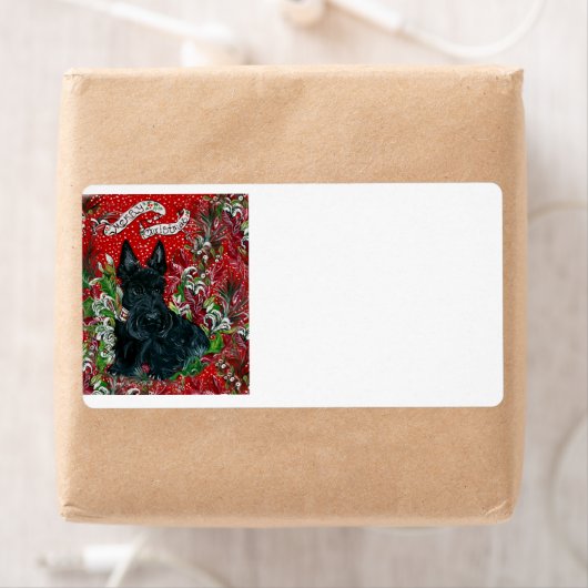 Scottish Terrier Xmas Etiket (Insitu)