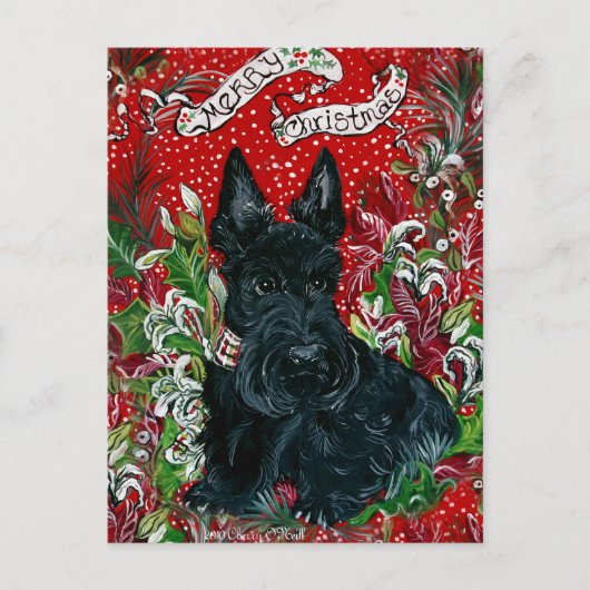 Scottish Terrier Xmas Feestdagenkaart (Voorkant)