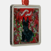 Scottish Terrier Xmas Metalen Ornament (Rechts)