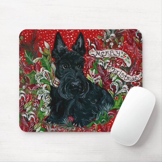 Scottish Terrier Xmas Muismat (Met muis)