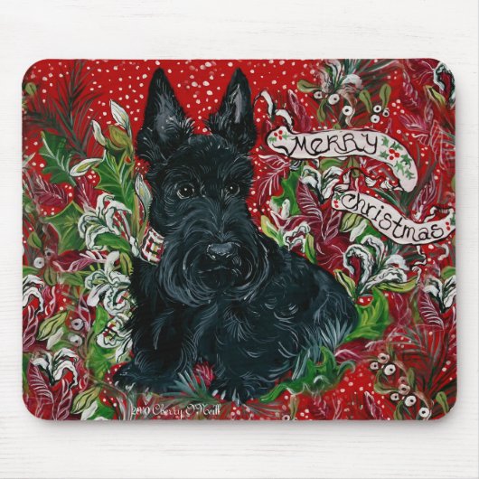 Scottish Terrier Xmas Muismat (Voorkant)