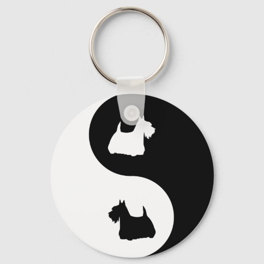 Scottish Terrier Yin Yang Sleutelhanger (Voorkant)