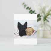 Scottish Terrier & Yorkie Best Friends Briefkaart (Staand voorkant)