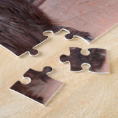 Scottish Terrier zit langs een kleurrijke deur Legpuzzel (Zijkant)