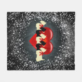 Scottish Terrier, zwart/piepend, hart, sneeuw, zil Fleece Deken (Voorkant (Horizontaal))