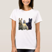 Scottish Terrier zwart/wheaten perky staand T-shirt (Voorkant)