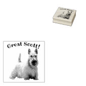 Scottish Terrier, zwart/wit, Great Scott! Rubberstempel (Gestempeld)