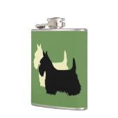 Scottish Terrier zwart/wit silhouet Heupfles (Links)