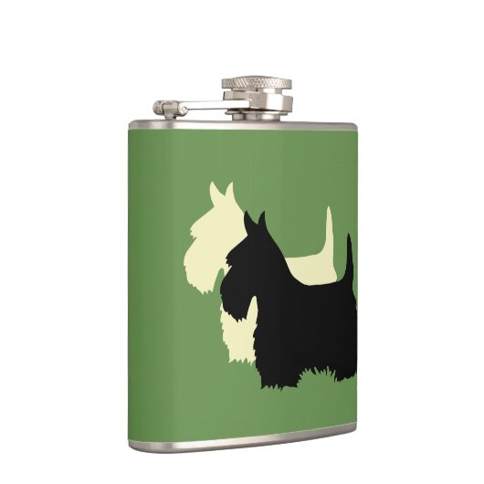 Scottish Terrier zwart/wit silhouet Heupfles (Rechts)