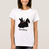 Scottish Terrier zwart zittend/staand silhouet T-shirt (Voorkant)