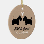 Scottish Terriers Couple Scottie Dogs Love Custom Keramisch Ornament (Rechts)