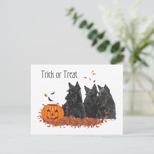 Scottish Terriers Halloween Briefkaart (Staand voorkant)