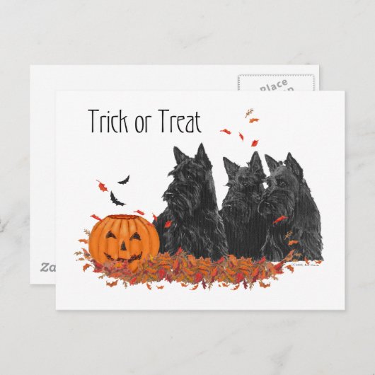 Scottish Terriers Halloween Briefkaart (Voorkant / Achterkant)