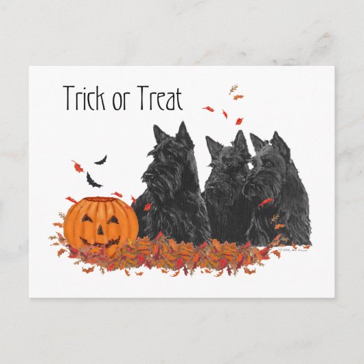 Scottish Terriers Halloween Briefkaart (Voorkant)